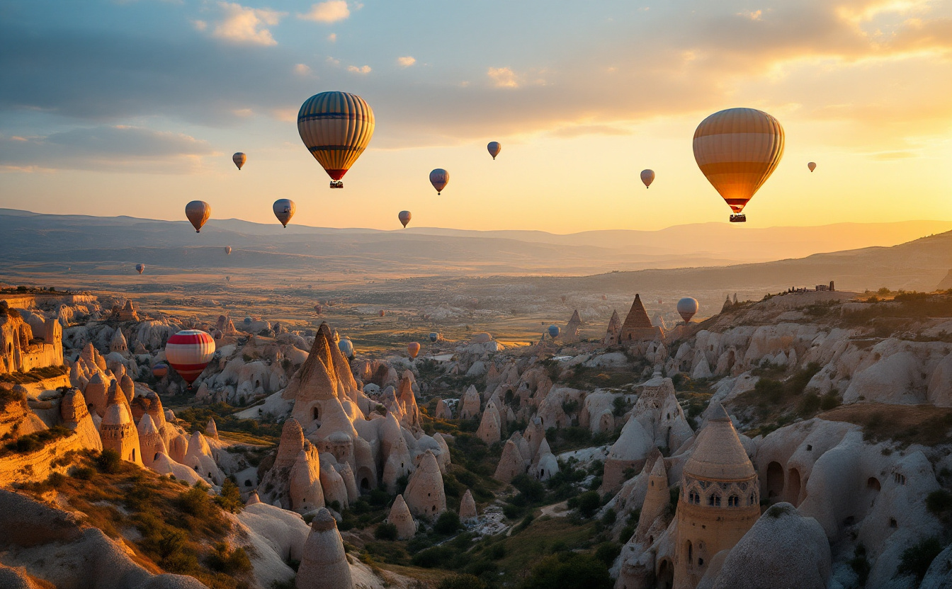 Kapadokya'da Balonlarla Gün Doğumu