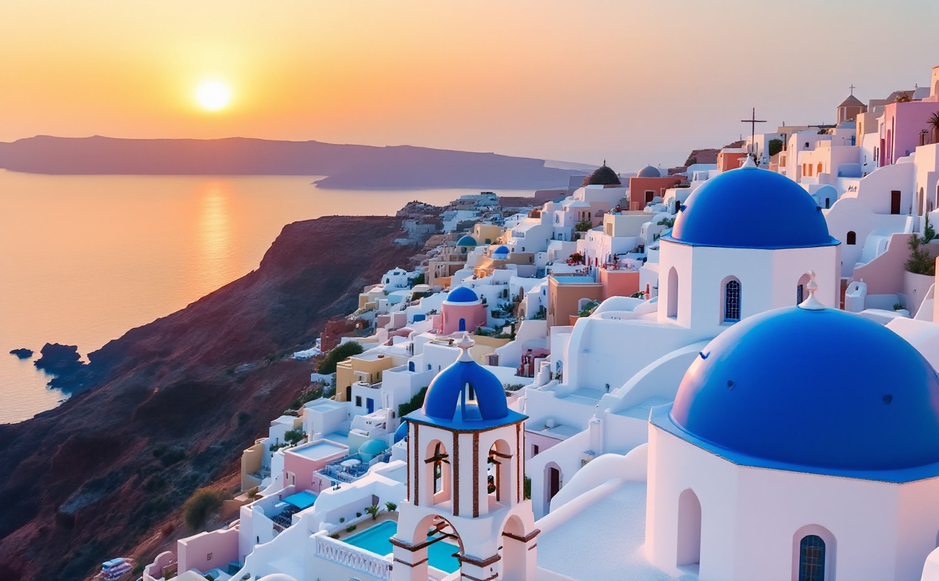 Santorini'de Gün Batımı